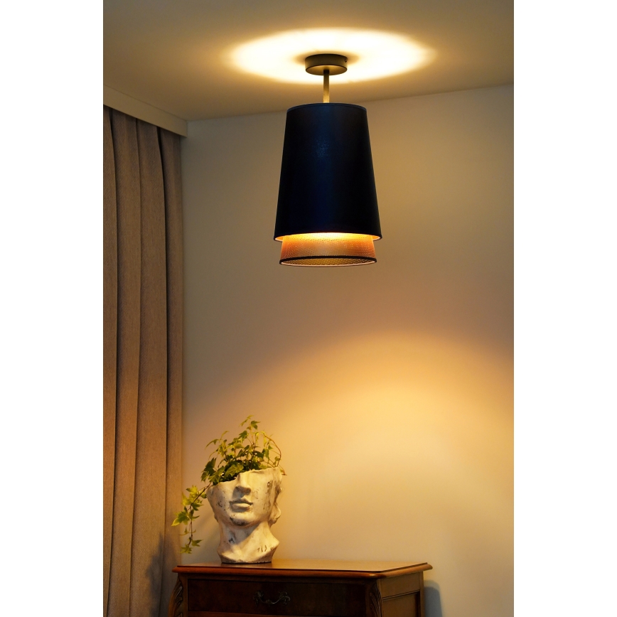 Duolla - Bevestigde hanglamp BELL SHINY 1xE27/15W/230V diameter 25 cm blauw/koper