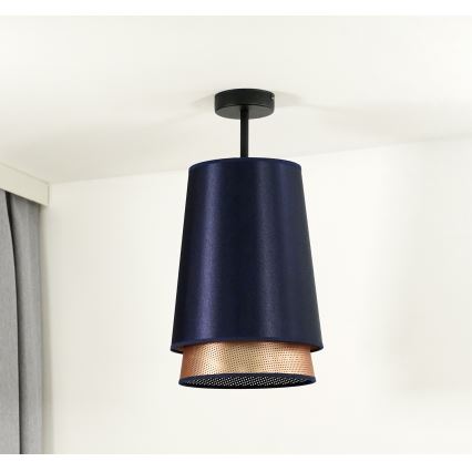 Duolla - Bevestigde hanglamp BELL SHINY 1xE27/15W/230V diameter 25 cm blauw/koper