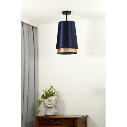 Duolla - Bevestigde hanglamp BELL SHINY 1xE27/15W/230V diameter 25 cm blauw/koper