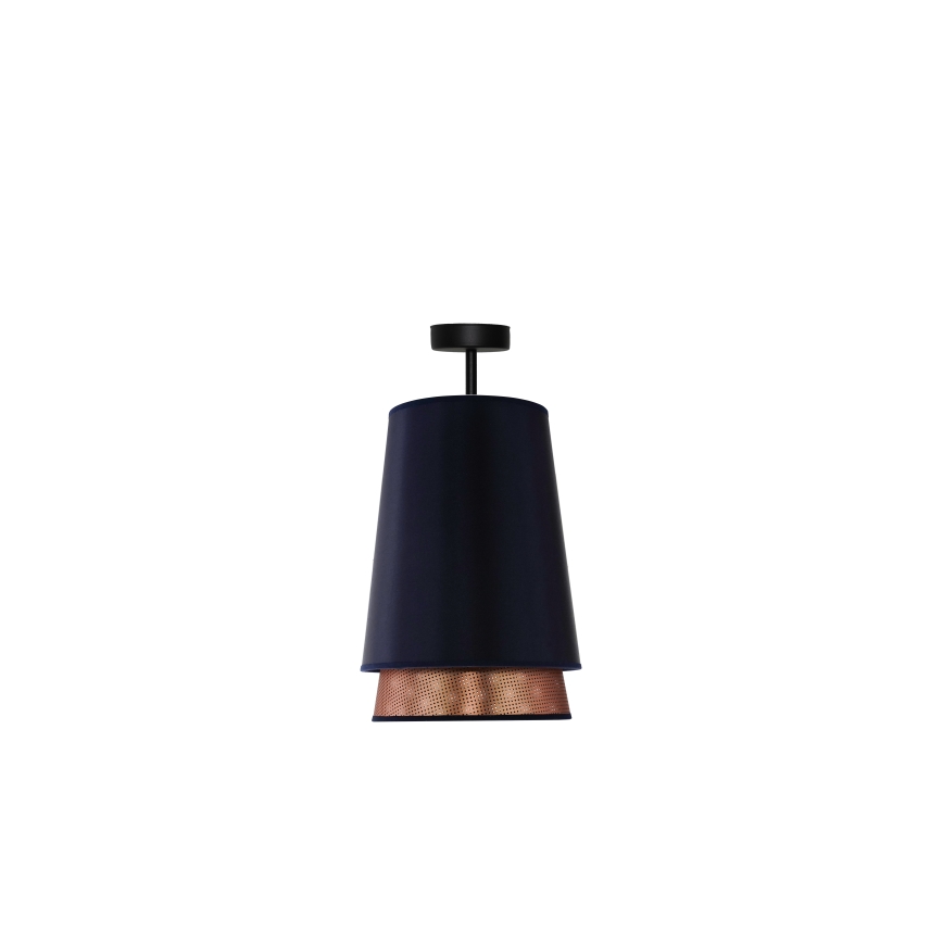 Duolla - Bevestigde hanglamp BELL SHINY 1xE27/15W/230V diameter 25 cm blauw/koper