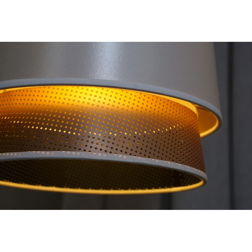Duolla - Bevestigde hanglamp BELL SHINY 1xE27/15W/230V diameter 25 cm wit/koper