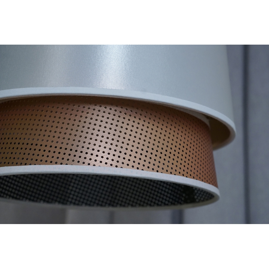 Duolla - Bevestigde hanglamp BELL SHINY 1xE27/15W/230V diameter 25 cm wit/koper