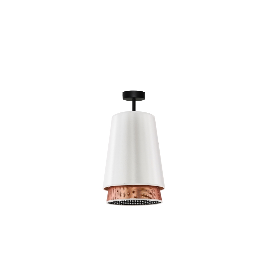 Duolla - Bevestigde hanglamp BELL SHINY 1xE27/15W/230V diameter 25 cm wit/koper