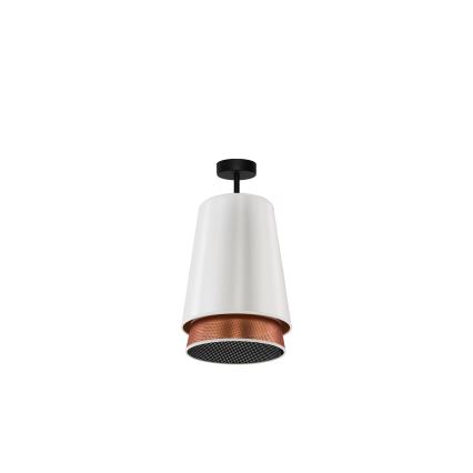 Duolla - Bevestigde hanglamp BELL SHINY 1xE27/15W/230V diameter 25 cm wit/koper