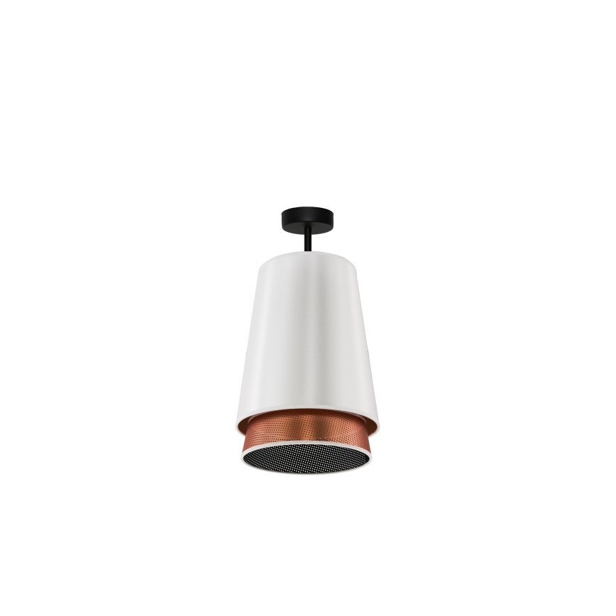 Duolla - Bevestigde hanglamp BELL SHINY 1xE27/15W/230V diameter 25 cm wit/koper