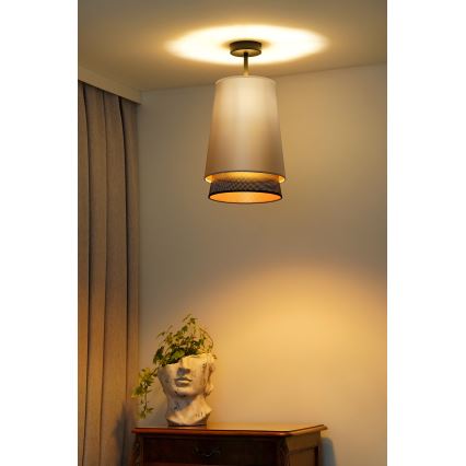 Duolla - Bevestigde hanglamp BELL SHINY 1xE27/15W/230V diameter 25 cm zilver/zwart