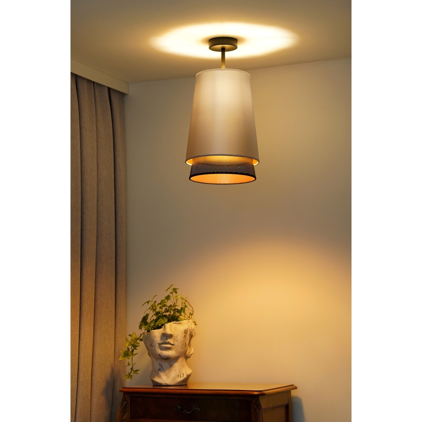 Duolla - Bevestigde hanglamp BELL SHINY 1xE27/15W/230V diameter 25 cm zilver/zwart
