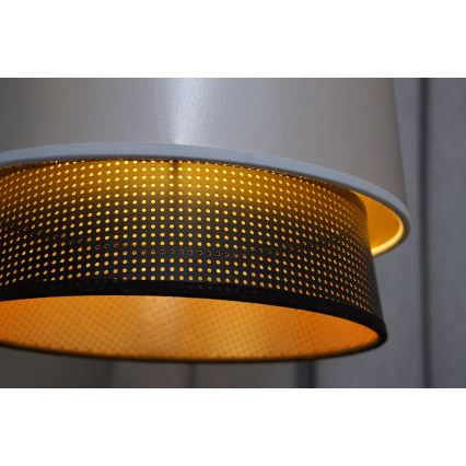 Duolla - Bevestigde hanglamp BELL SHINY 1xE27/15W/230V diameter 25 cm zilver/zwart