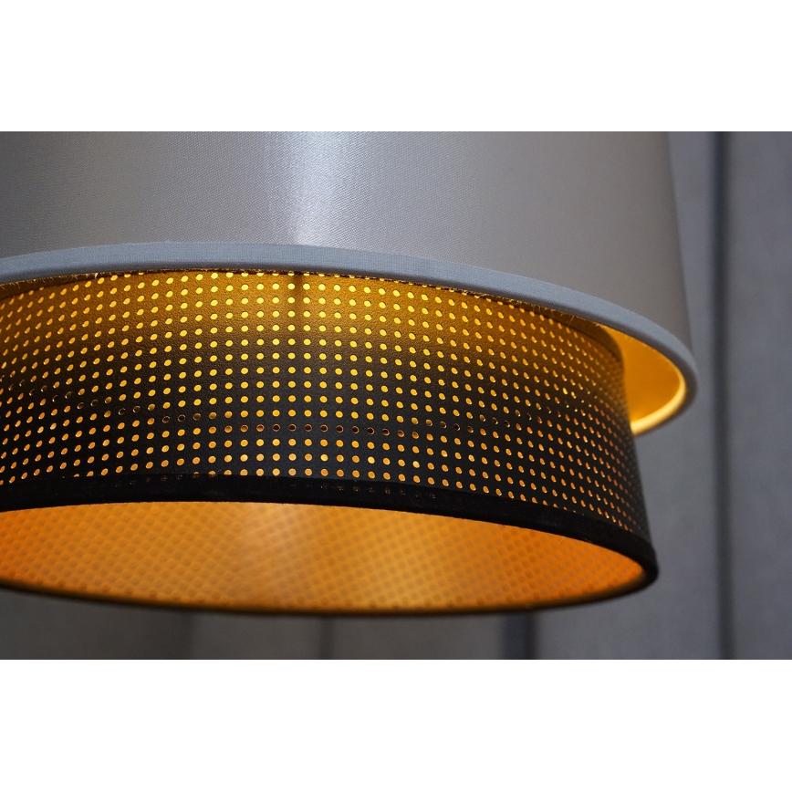 Duolla - Bevestigde hanglamp BELL SHINY 1xE27/15W/230V diameter 25 cm zilver/zwart