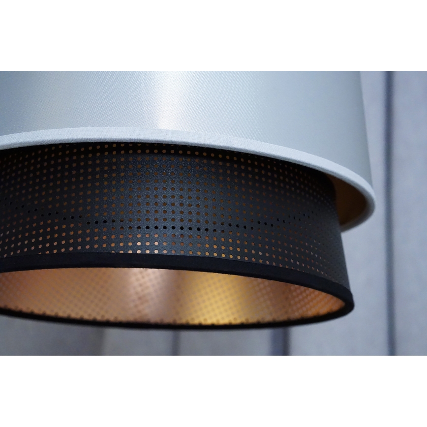 Duolla - Bevestigde hanglamp BELL SHINY 1xE27/15W/230V diameter 25 cm zilver/zwart