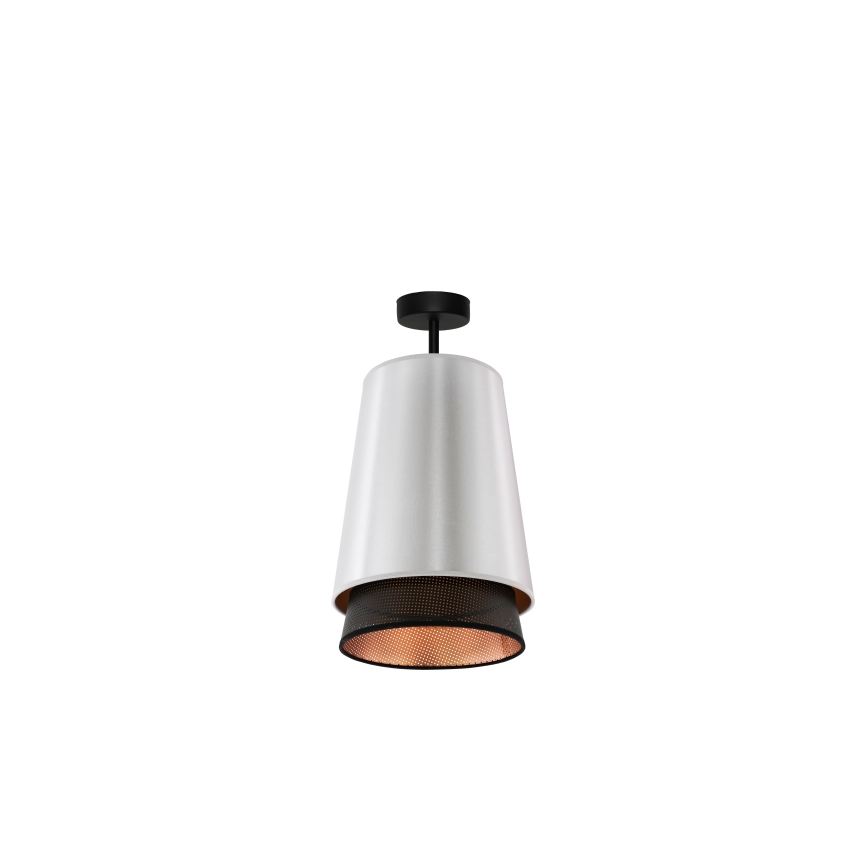 Duolla - Bevestigde hanglamp BELL SHINY 1xE27/15W/230V diameter 25 cm zilver/zwart