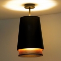 Duolla - Bevestigde hanglamp BELL SHINY 1xE27/15W/230V diameter 25 cm zwart/koper