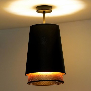 Duolla - Bevestigde hanglamp BELL SHINY 1xE27/15W/230V diameter 25 cm zwart/koper