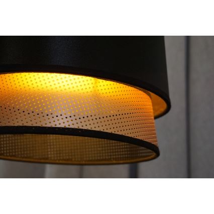 Duolla - Bevestigde hanglamp BELL SHINY 1xE27/15W/230V diameter 25 cm zwart/koper