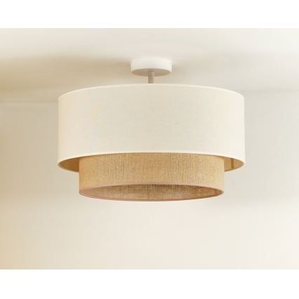 Duolla - Bevestigde hanglamp BOHO 1xE27/15W/230V diameter 45 cm crème/bruin