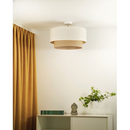 Duolla - Bevestigde hanglamp BOHO 1xE27/15W/230V diameter 45 cm crème/bruin