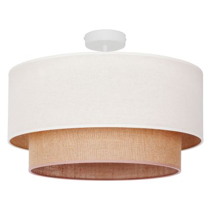 Duolla - Bevestigde hanglamp BOHO 1xE27/15W/230V diameter 45 cm crème/bruin