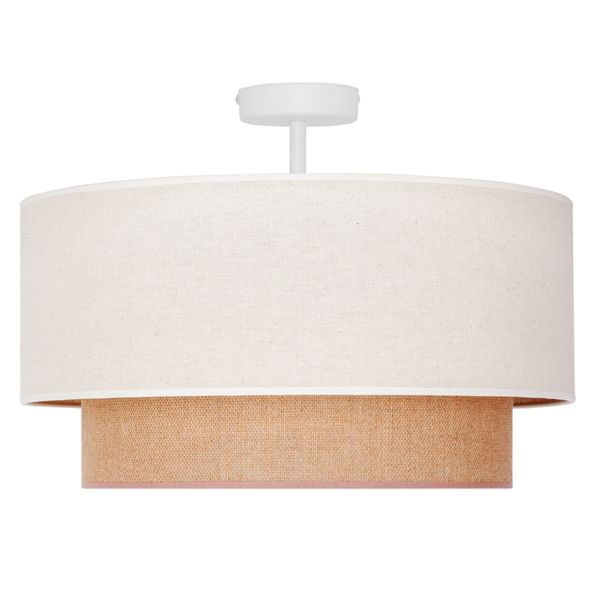 Duolla - Bevestigde hanglamp BOHO 1xE27/15W/230V diameter 45 cm crème/bruin