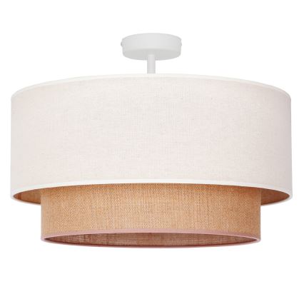 Duolla - Bevestigde hanglamp BOHO 1xE27/15W/230V diameter 45 cm crème/bruin