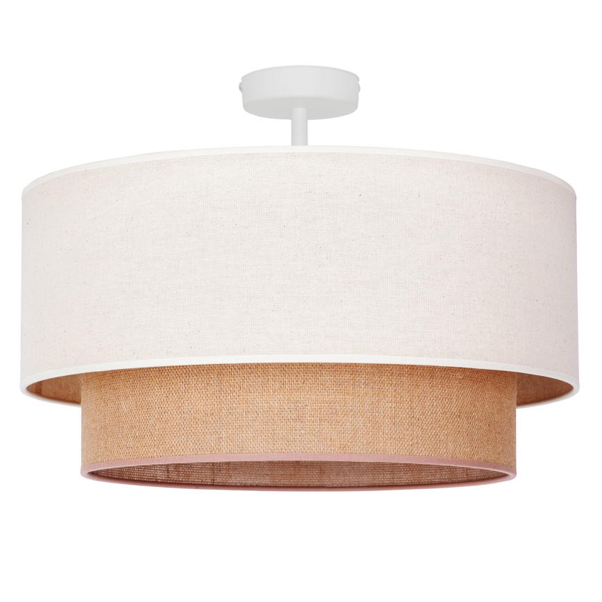 Duolla - Bevestigde hanglamp BOHO 1xE27/15W/230V diameter 45 cm crème/bruin