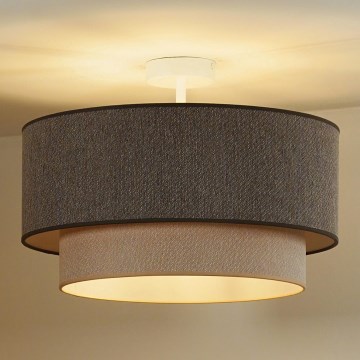 Duolla - Bevestigde hanglamp BOHO ECO RECYCLING 1xE27/15W/230V diameter 45 cm bruin/crème