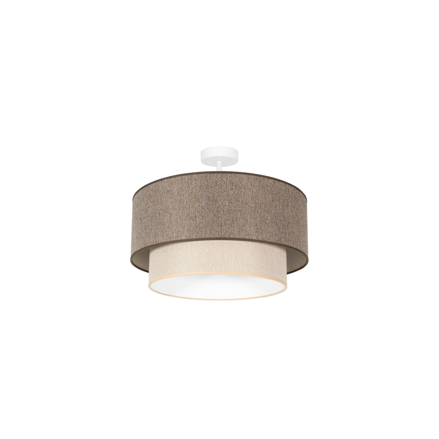 Duolla - Bevestigde hanglamp BOHO ECO RECYCLING 1xE27/15W/230V diameter 45 cm bruin/crème