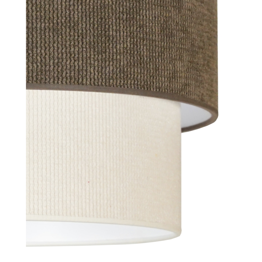 Duolla - Bevestigde hanglamp CORDUROY 1xE27/15W/230V diameter 40 cm bruin/crème