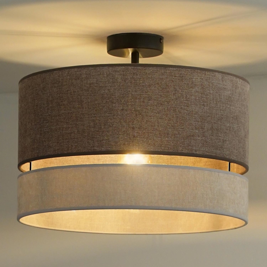 Duolla - Bevestigde hanglamp DOUBLE 1xE27/15W/230V diameter 40 cm bruin/grijs