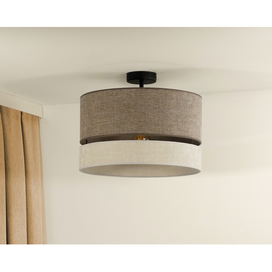 Duolla - Bevestigde hanglamp DOUBLE 1xE27/15W/230V diameter 40 cm bruin/grijs
