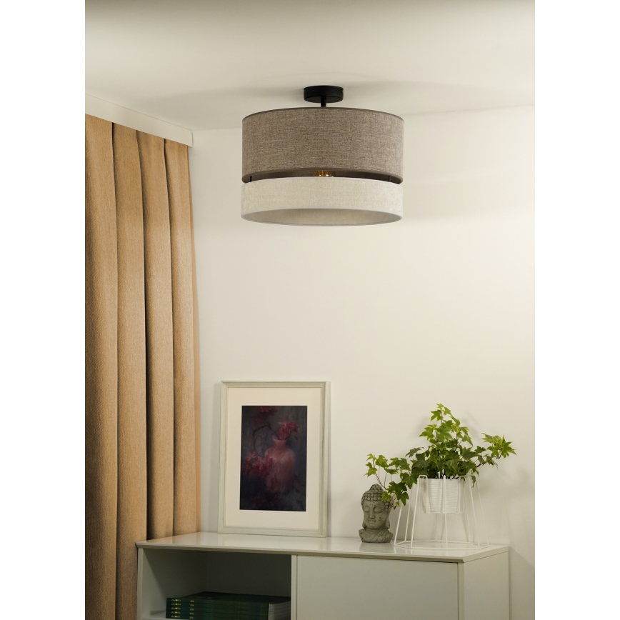 Duolla - Bevestigde hanglamp DOUBLE 1xE27/15W/230V diameter 40 cm bruin/grijs