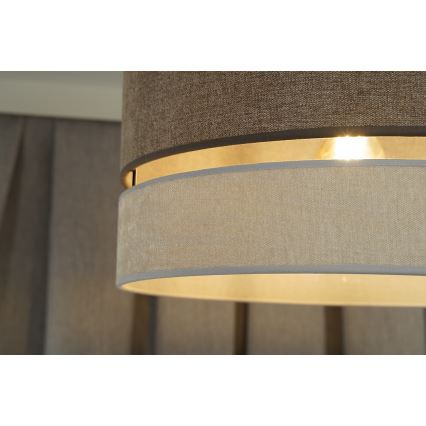 Duolla - Bevestigde hanglamp DOUBLE 1xE27/15W/230V diameter 40 cm bruin/grijs