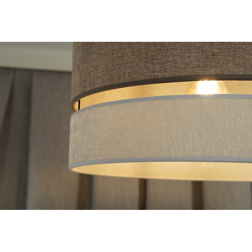 Duolla - Bevestigde hanglamp DOUBLE 1xE27/15W/230V diameter 40 cm bruin/grijs