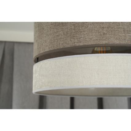 Duolla - Bevestigde hanglamp DOUBLE 1xE27/15W/230V diameter 40 cm bruin/grijs