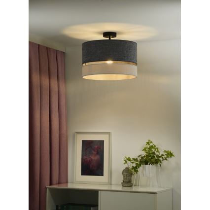 Duolla - Bevestigde hanglamp DOUBLE 1xE27/15W/230V diameter 40 cm grijs