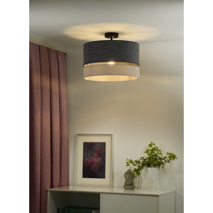 Duolla - Bevestigde hanglamp DOUBLE 1xE27/15W/230V diameter 40 cm grijs