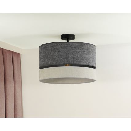 Duolla - Bevestigde hanglamp DOUBLE 1xE27/15W/230V diameter 40 cm grijs