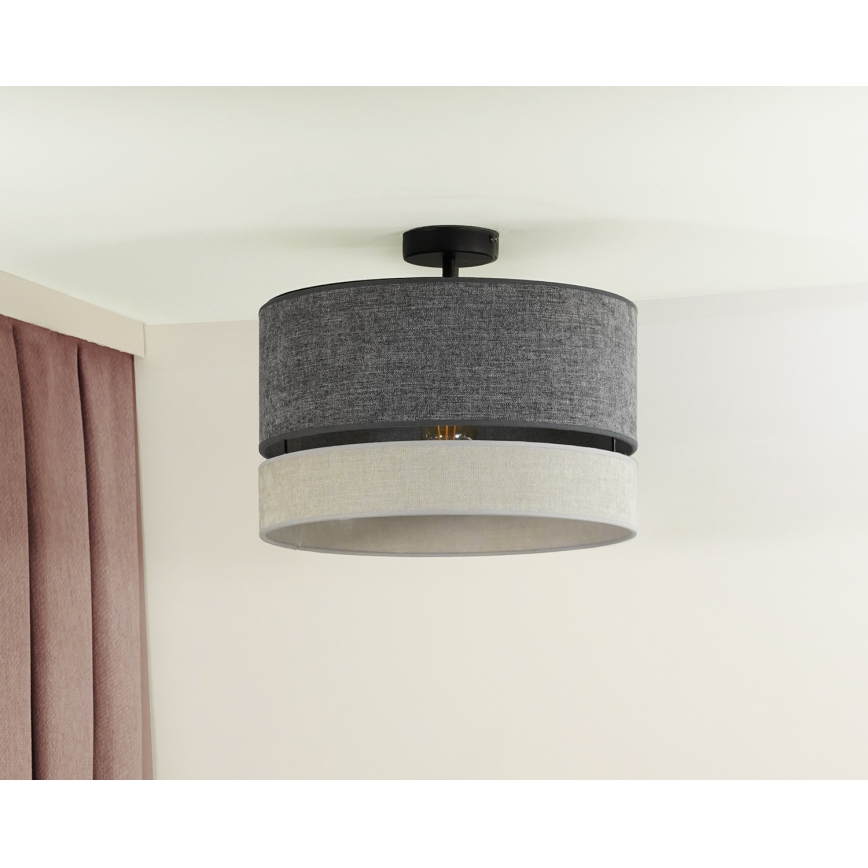Duolla - Bevestigde hanglamp DOUBLE 1xE27/15W/230V diameter 40 cm grijs