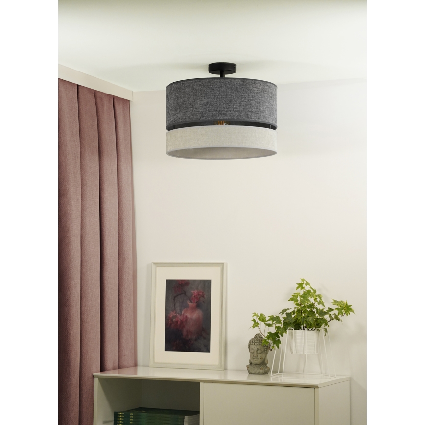 Duolla - Bevestigde hanglamp DOUBLE 1xE27/15W/230V diameter 40 cm grijs