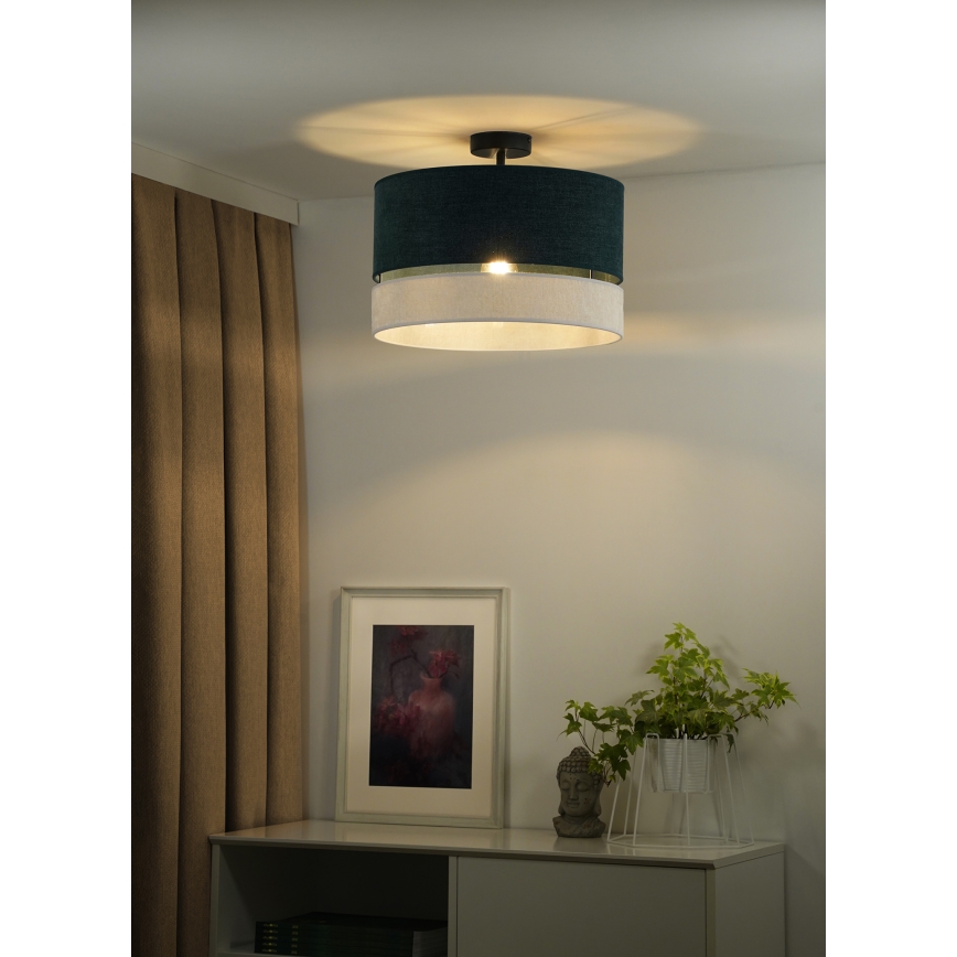 Duolla - Bevestigde hanglamp DOUBLE 1xE27/15W/230V diameter 40 cm groen/grijs