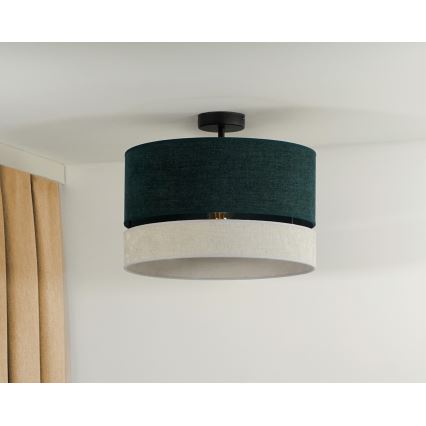 Duolla - Bevestigde hanglamp DOUBLE 1xE27/15W/230V diameter 40 cm groen/grijs