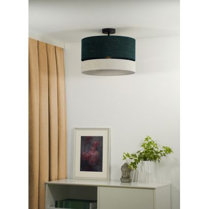 Duolla - Bevestigde hanglamp DOUBLE 1xE27/15W/230V diameter 40 cm groen/grijs