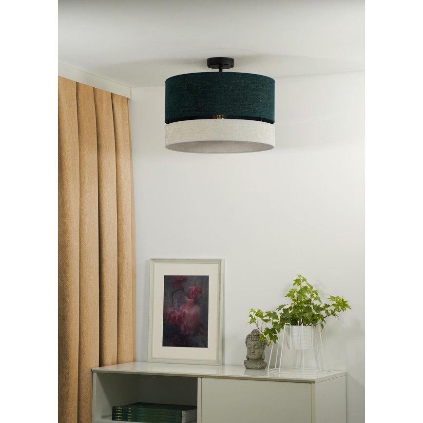 Duolla - Bevestigde hanglamp DOUBLE 1xE27/15W/230V diameter 40 cm groen/grijs