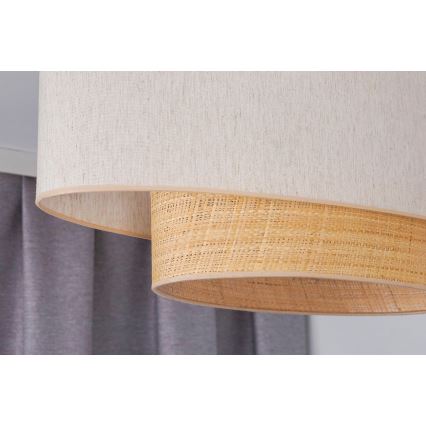 Duolla - Bevestigde hanglamp DOUBLE OVAL NATURE 2xE27/15W/230V crème/beige