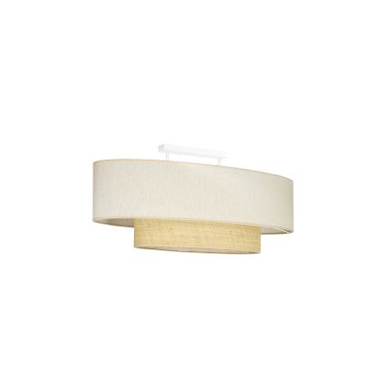 Duolla - Bevestigde hanglamp DOUBLE OVAL NATURE 2xE27/15W/230V crème/beige