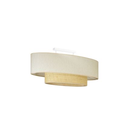 Duolla - Bevestigde hanglamp DOUBLE OVAL NATURE 2xE27/15W/230V crème/beige