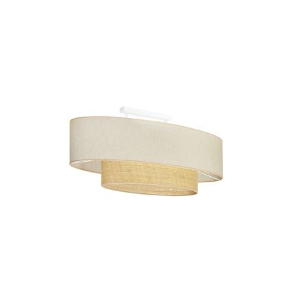 Duolla - Bevestigde hanglamp DOUBLE OVAL NATURE 2xE27/15W/230V crème/beige