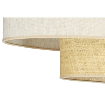 Duolla - Bevestigde hanglamp DOUBLE OVAL NATURE 2xE27/15W/230V crème/beige