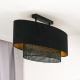 Duolla - Bevestigde hanglamp DOUBLE OVAL RATTAN 2xE27/15W/230V zwart/rotan
