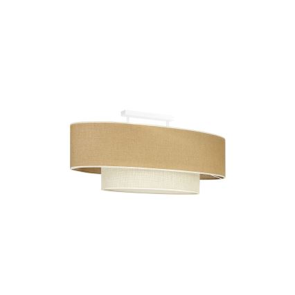 Duolla - Bevestigde hanglamp DOUBLE OVAL YUTE 2xE27/15W/230V bruin/crème