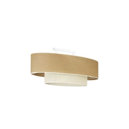 Duolla - Bevestigde hanglamp DOUBLE OVAL YUTE 2xE27/15W/230V bruin/crème